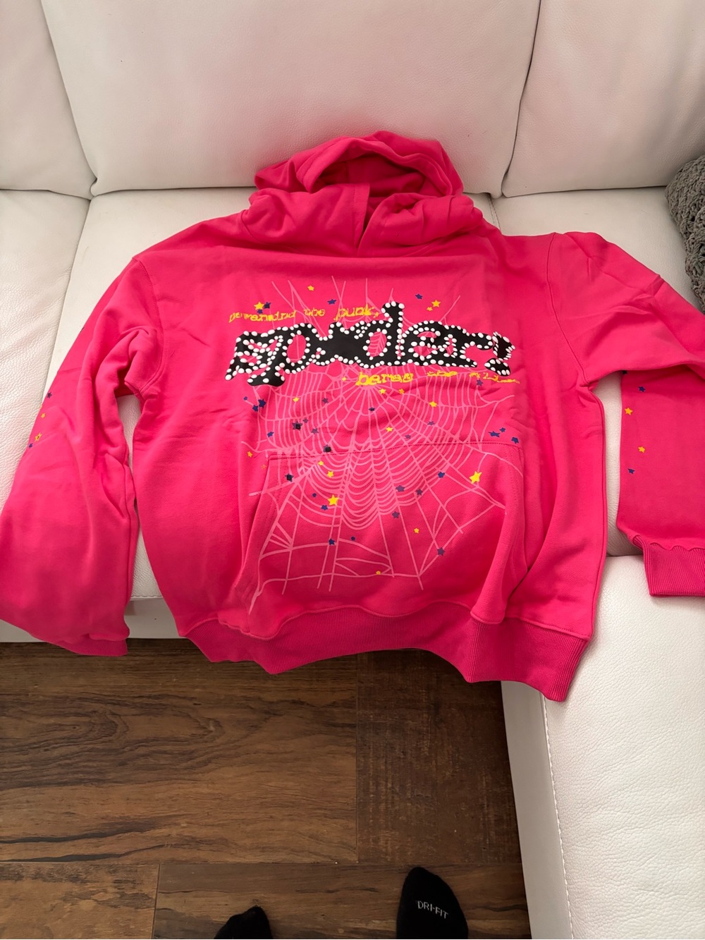 Men and women ' Pink 'Spiders' Graphic Hoodie